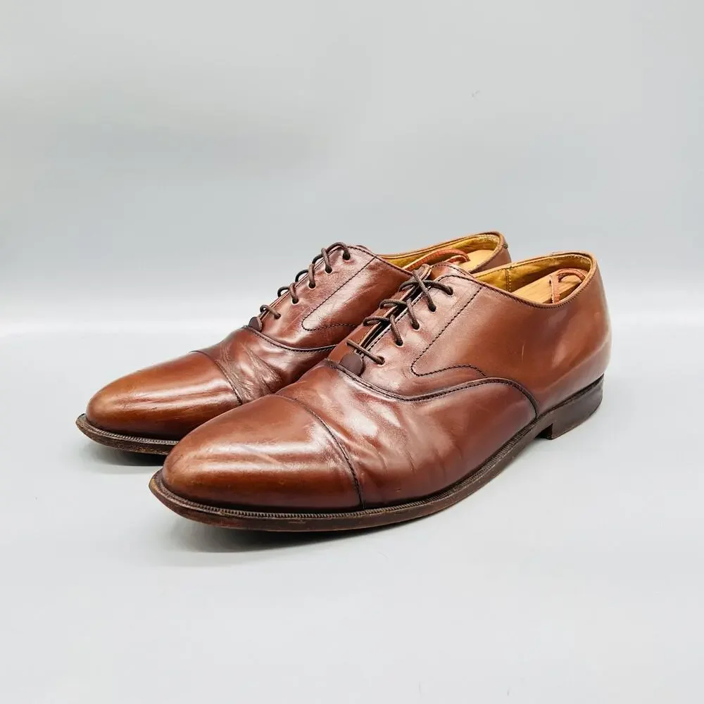 Cole Haan Shoes Mens 12 Brown Leather Cap Toe Oxford Dress Vintage Classic